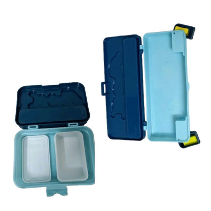 Lunch box with a geometry box set.