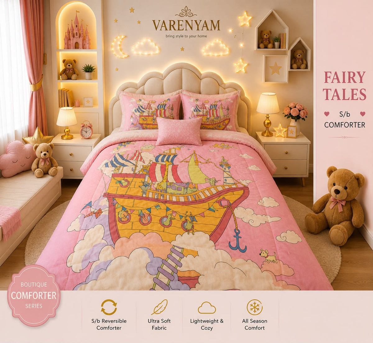 Fairy Tales Single Bed Reverseable Comforter