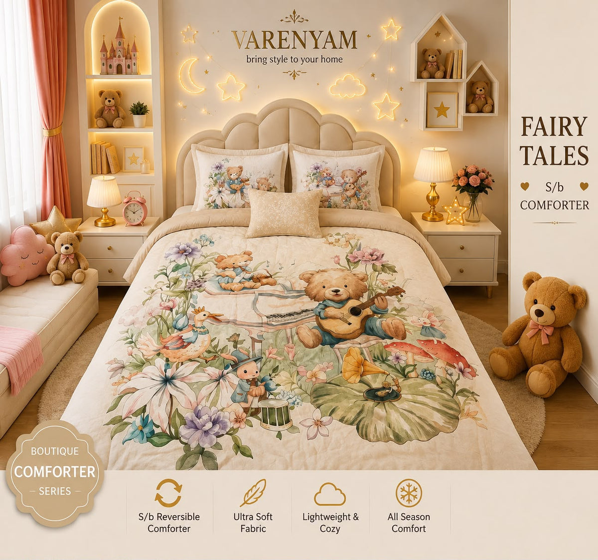 Fairy Tales Single Bed Reverseable Comforter