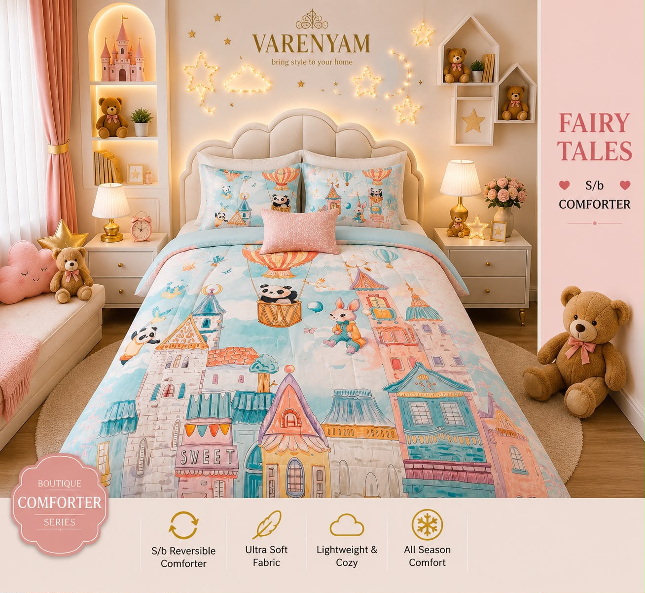 Fairy Tales Single Bed Reverseable Comforter