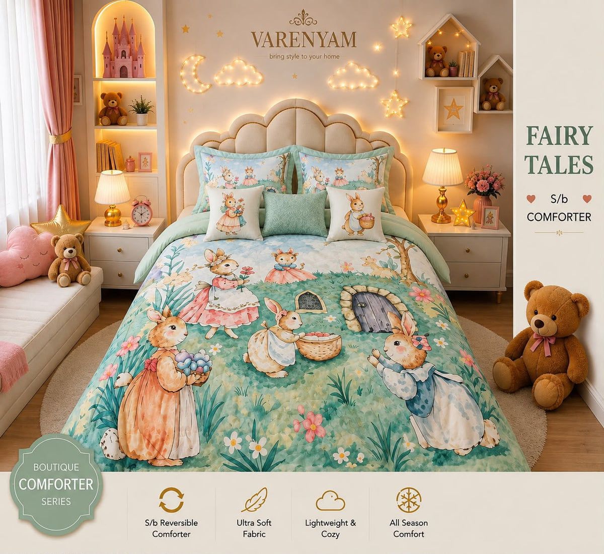 Fairy Tales Single Bed Reverseable Comforter