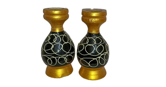 Mini Accent Wooden Vase - Set of 2