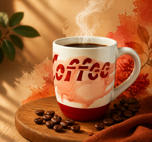Red & White Ceramic Mug