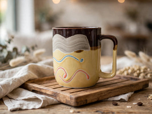 Cylindrical Ceramic Coffee Mug
