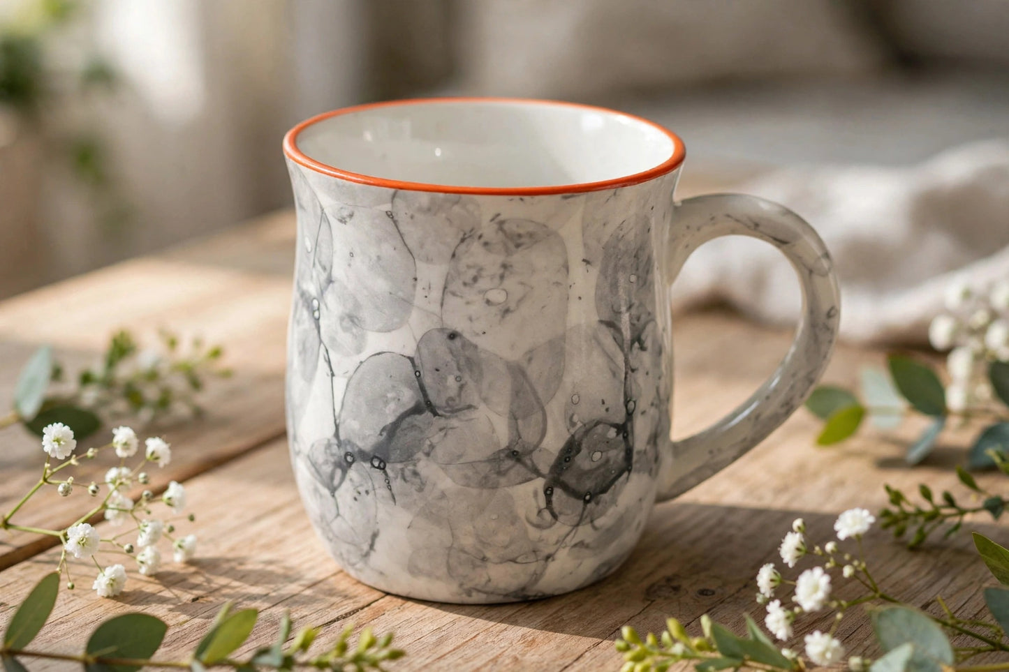 White & Grey Ceramic Mug