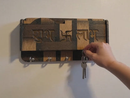 Wooden Wall Shubh Labh Key Holder