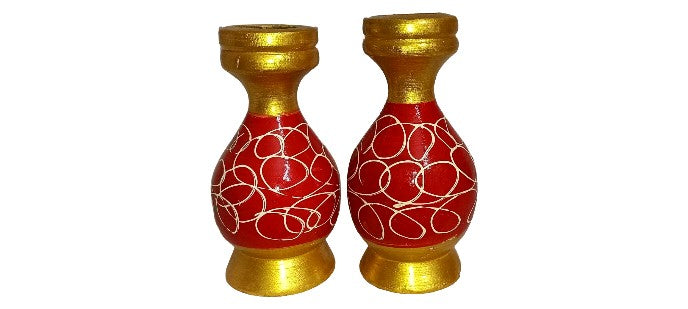 Mini Accent Wooden Vase - Set of 2